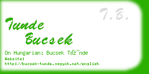 tunde bucsek business card